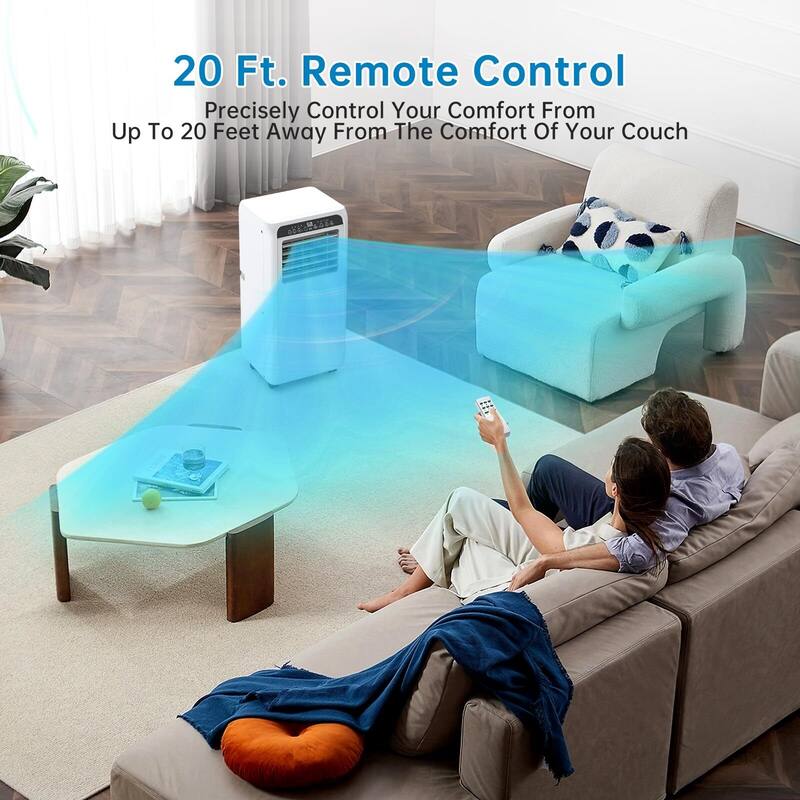 8,000 BTU Portable Air Conditioner, Portable AC Built-in Cool with Dehumidifier and Fan Modes for Room up to 350 sq.ft