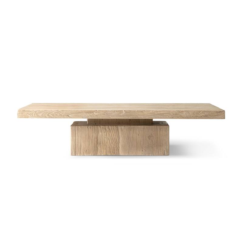 Jennifer Taylor Home Calder 60" Solid Reclaimed Elm Block Plinth Coffee Table