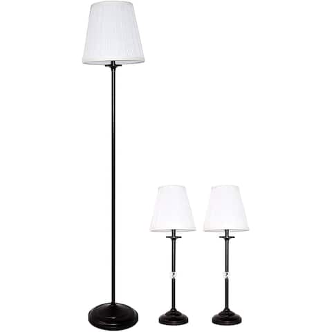 Orleans 3-piece Lamp Set with Floor Lamp and Table Lamps