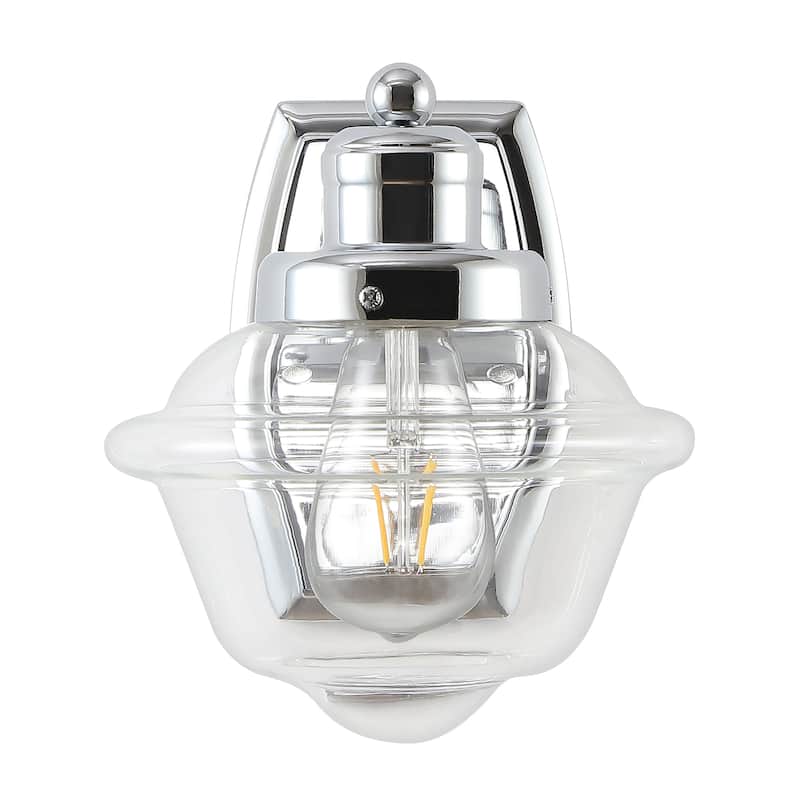 Marais Iron/Glass Schoolhouse LED Vanity Light, by JONATHAN Y