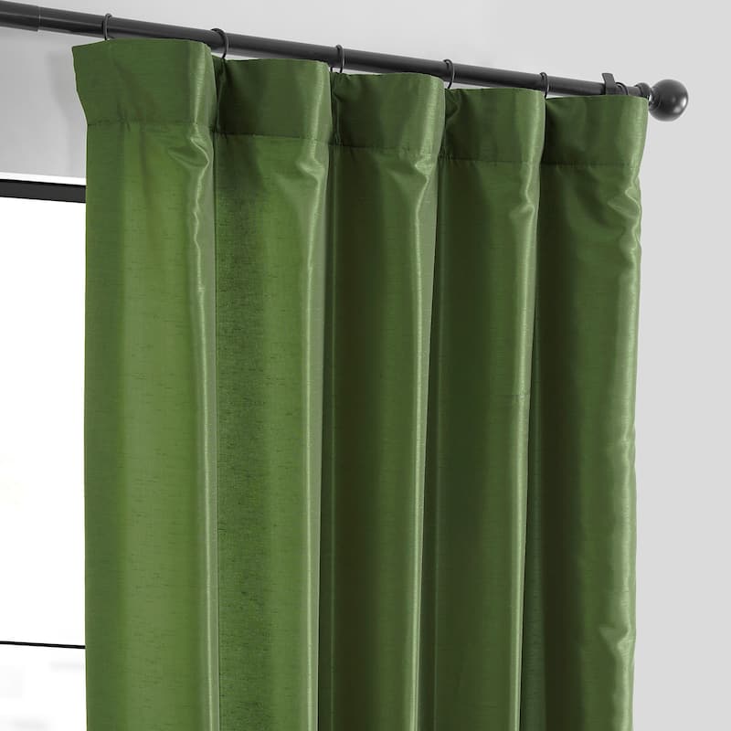 Exclusive Fabrics Vintage Textured Faux Dupioni Silk Room Darkening Curtains (1 Panel)