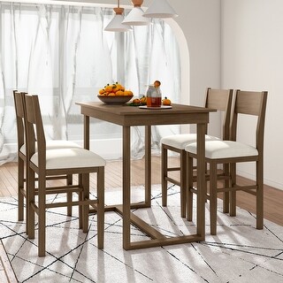 Farmhouse Counter Height 5-Piece Wood Dining Table Set - Bed Bath ...