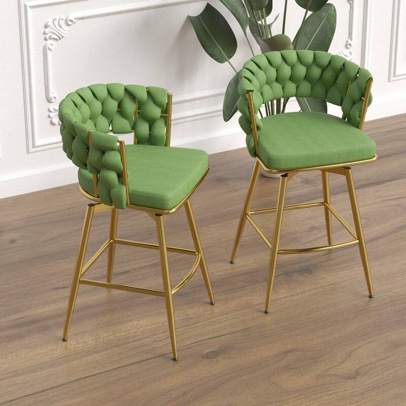 360 Swivel Upholstered Bar Chair Set of 2