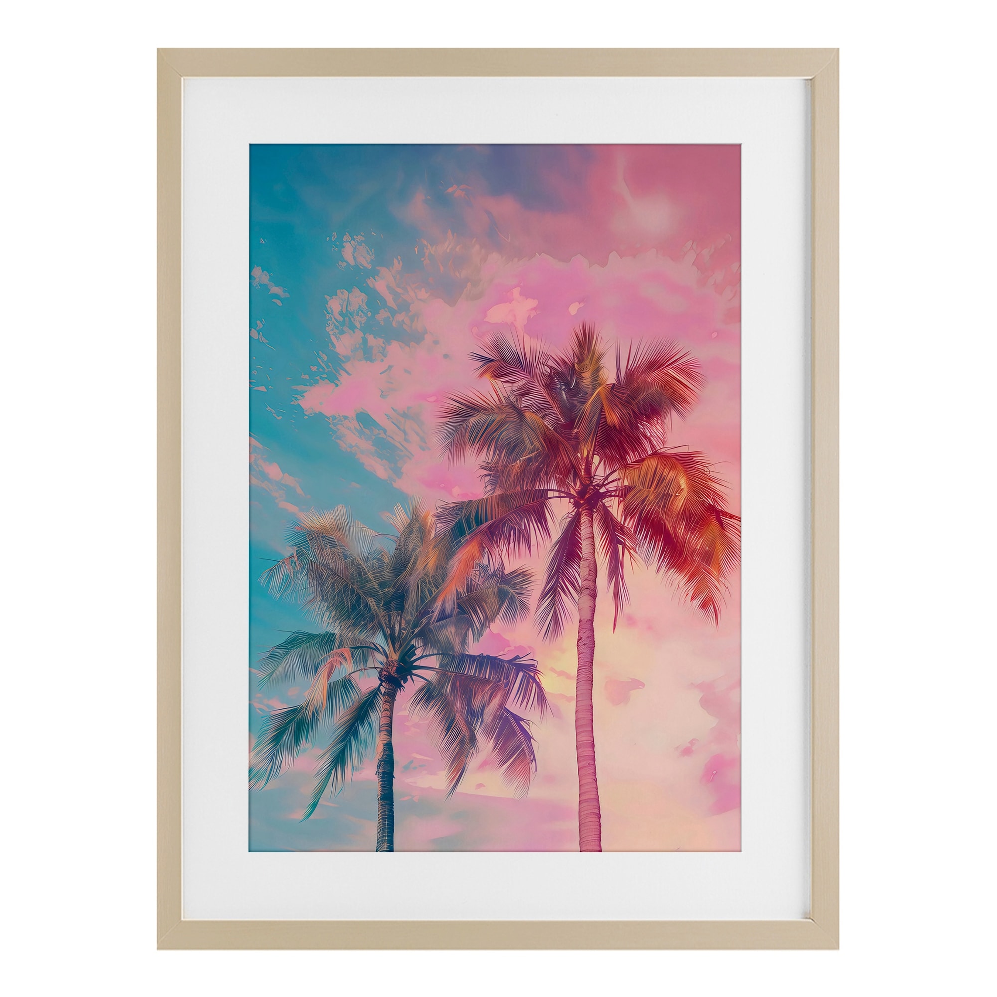 Stupell Sunset Palm Dream Under Glass Framed Design By LSR Design Studio