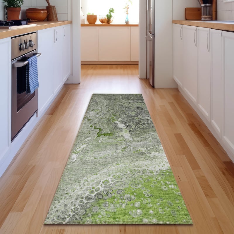 Premium Washable Super Soft Contemporary Mayfield Rug - Aloe - 2' 3" x 7' 6" - Runner