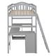 preview thumbnail 12 of 23, Twin Size Wooden Loft Bed with Desk, 2 Drawers, Cabinet, 4 Shelves, Full-Length Guardrail