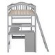 preview thumbnail 6 of 14, Twin size Loft Bed with Drawers, Cabinet, Shelves and Desk, Grey