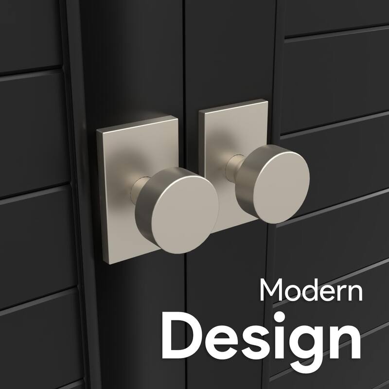 Mega Handles LAURA Dummy Round Door Knob with Slim Square Plate | Non-Turning, Reversible Handing | Easy to Install
