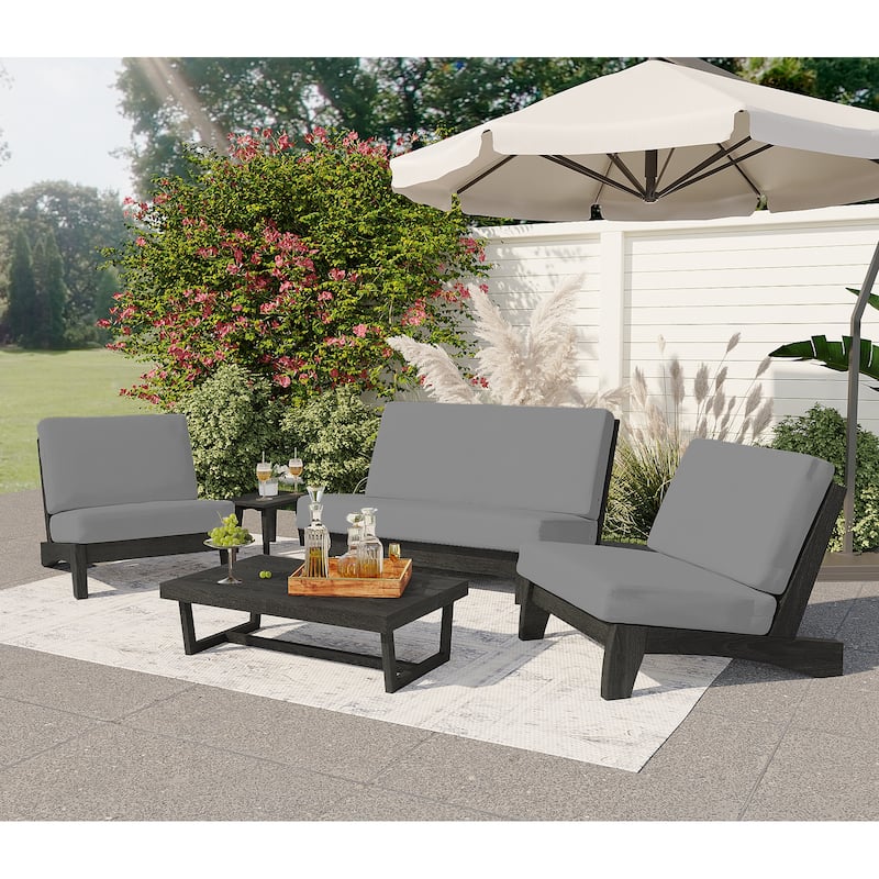 Outdoor Wood Sectional Furniture Patio Sofa Set