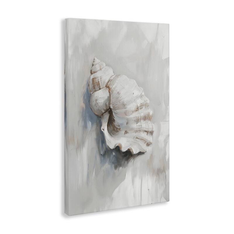 Stupell Neutral Curved Seashell Canvas Wall Art Design By Ramona Murdock