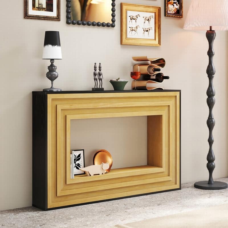Modern 47.24" Console Table with Layered Wood Frame Ideal for Living Room or Entryway Decor