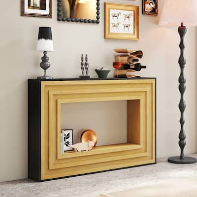 Modern 47.24" Console Table with Layered Wood Frame Ideal for Living Room or Entryway Decor