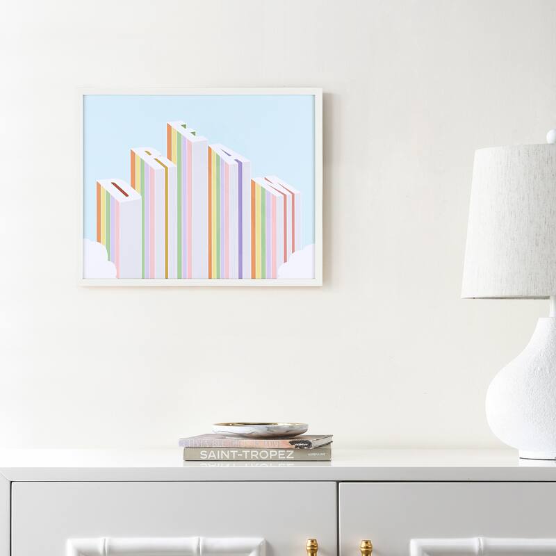 SAFAVIEH Rietie Rainbow Aspirations 20 x 16-inch Framed Wall Art