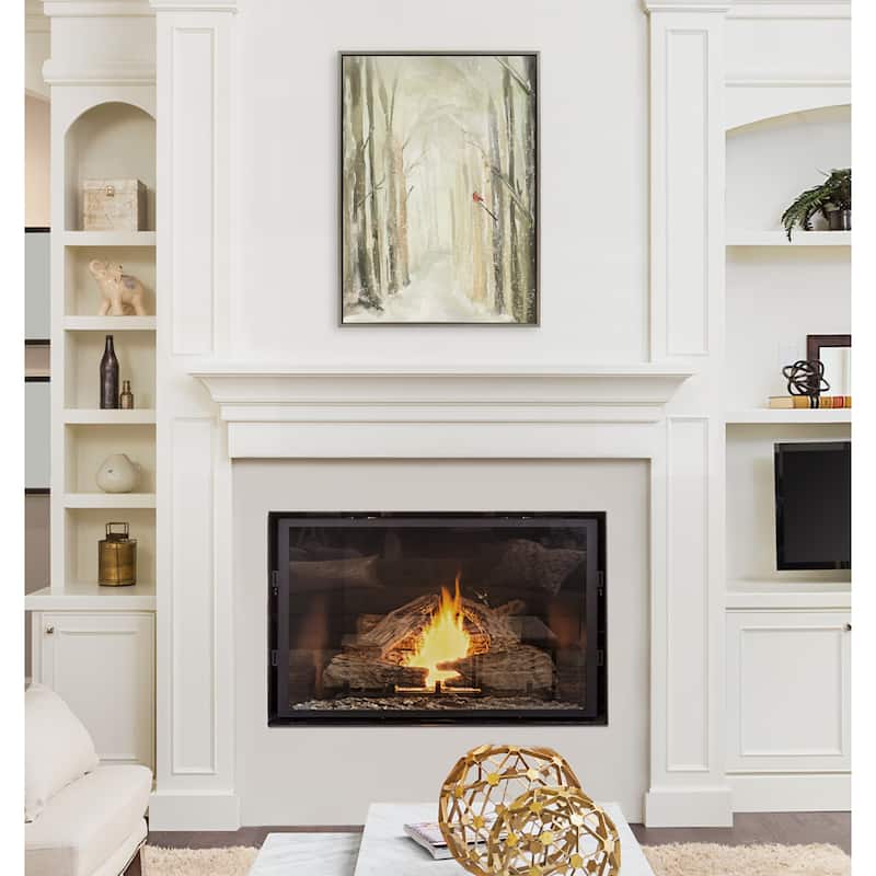 Kate and Laurel Sylvie Winter Landscape 2 Framed Canvas by Annie Quigley