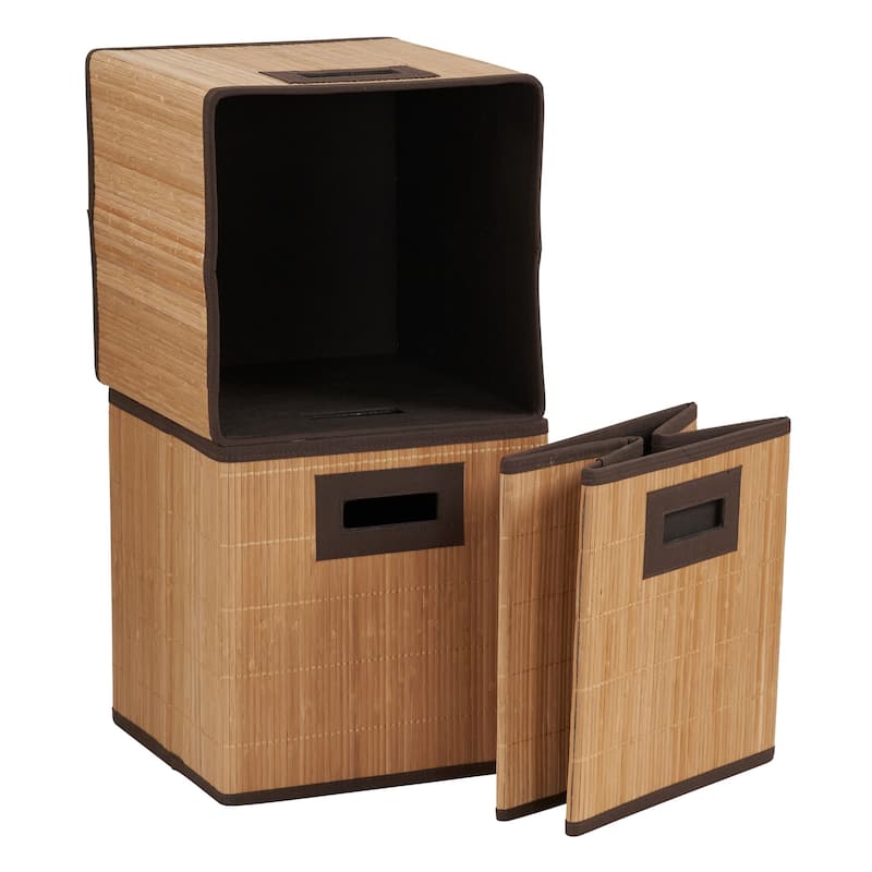 Household Essentials Bamboo Bins, Set of 3
