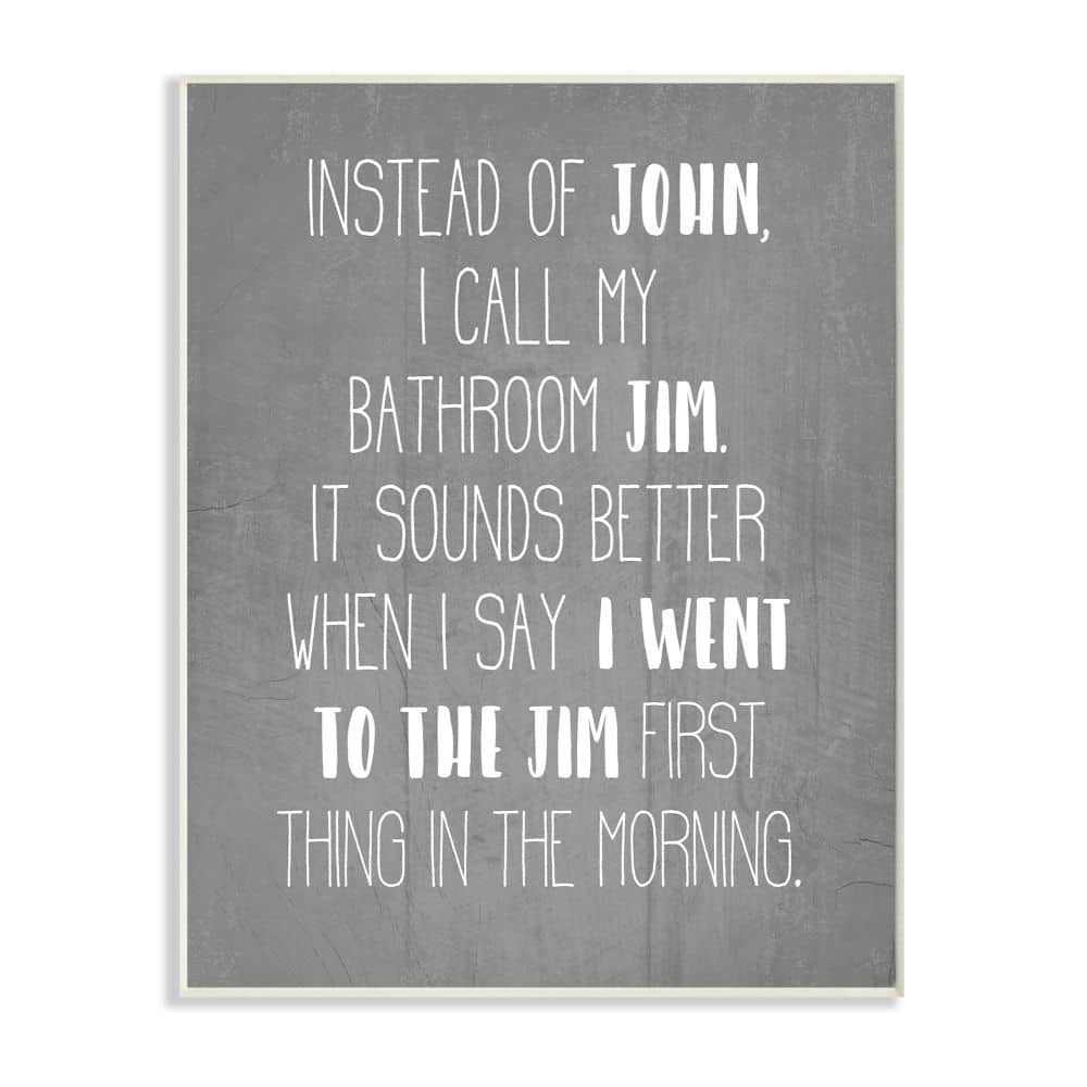 Stupell Call the Bathroom Workout Humor Wood Wall Art - White