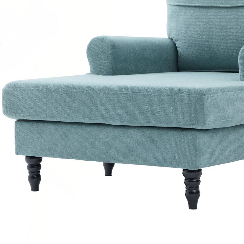 Modern Minimalist Chenille Fabric Chaise Lounge Recliner Single Sofa Living Room Bedroom