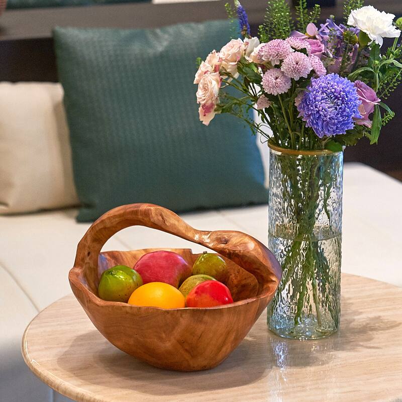Greenage Cedar Basket with Handle,Perfect for Fruit Display