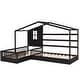 preview thumbnail 16 of 25, Twin-Size Wooden House Bed with Dual Functionality and Safety Fence