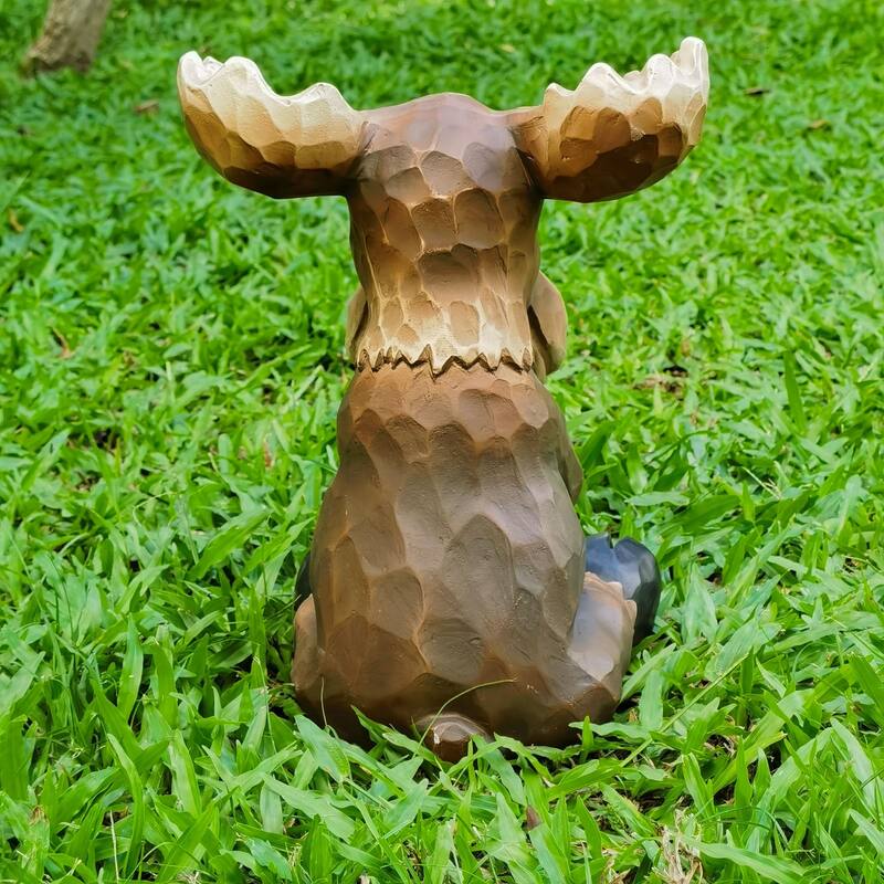 Sitting Moose Outdoor Patio Decoration - 12"