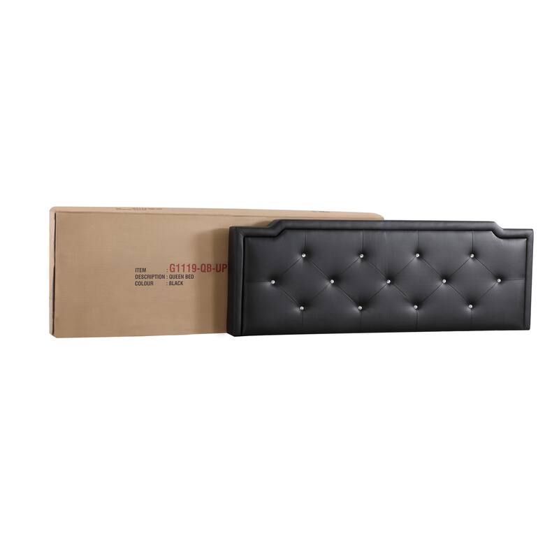 Sleek Black Full Bed with Adjustable Headboard