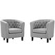 preview thumbnail 31 of 53, Prospect 2 Piece Upholstered Fabric Armchair Set Light Gray