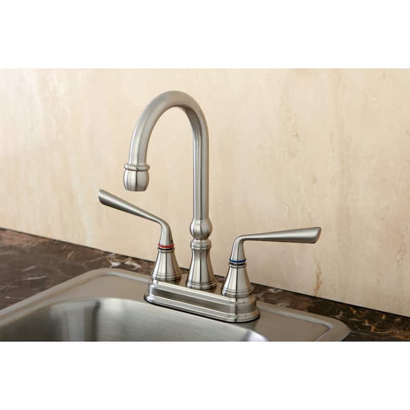 Kingston Brass Silver Sage Deck Mounted Bar Faucet with Metal Lever