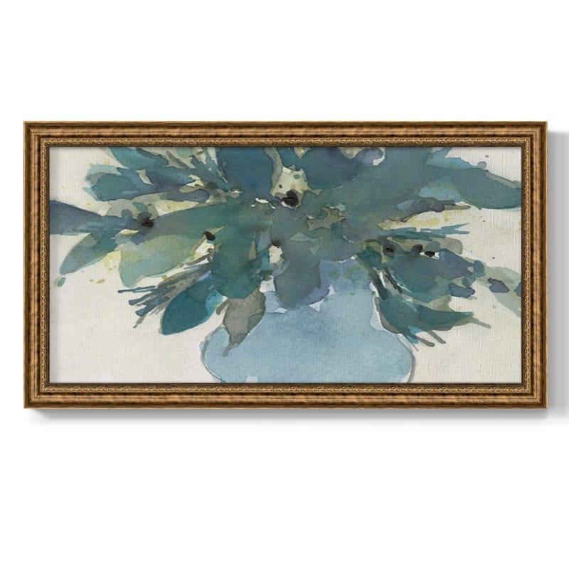 Blue Vintage Charm I Premium Framed Canvas- Ready to Hang