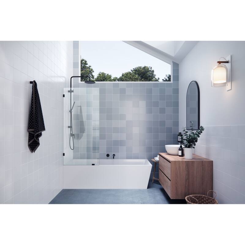 Glass Warehouse GW-BF-26 Vela 58-1/4" High x 26" Wide Shower Screen - Oil Rubbed Bronze