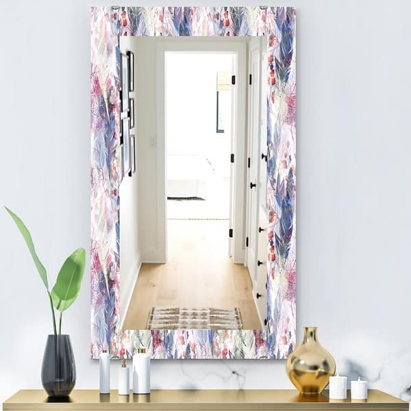 Designart Feathers 2 Bohemian And Eclectic Mirror Frameless Modern Wall Mirror On Sale Overstock 28004000