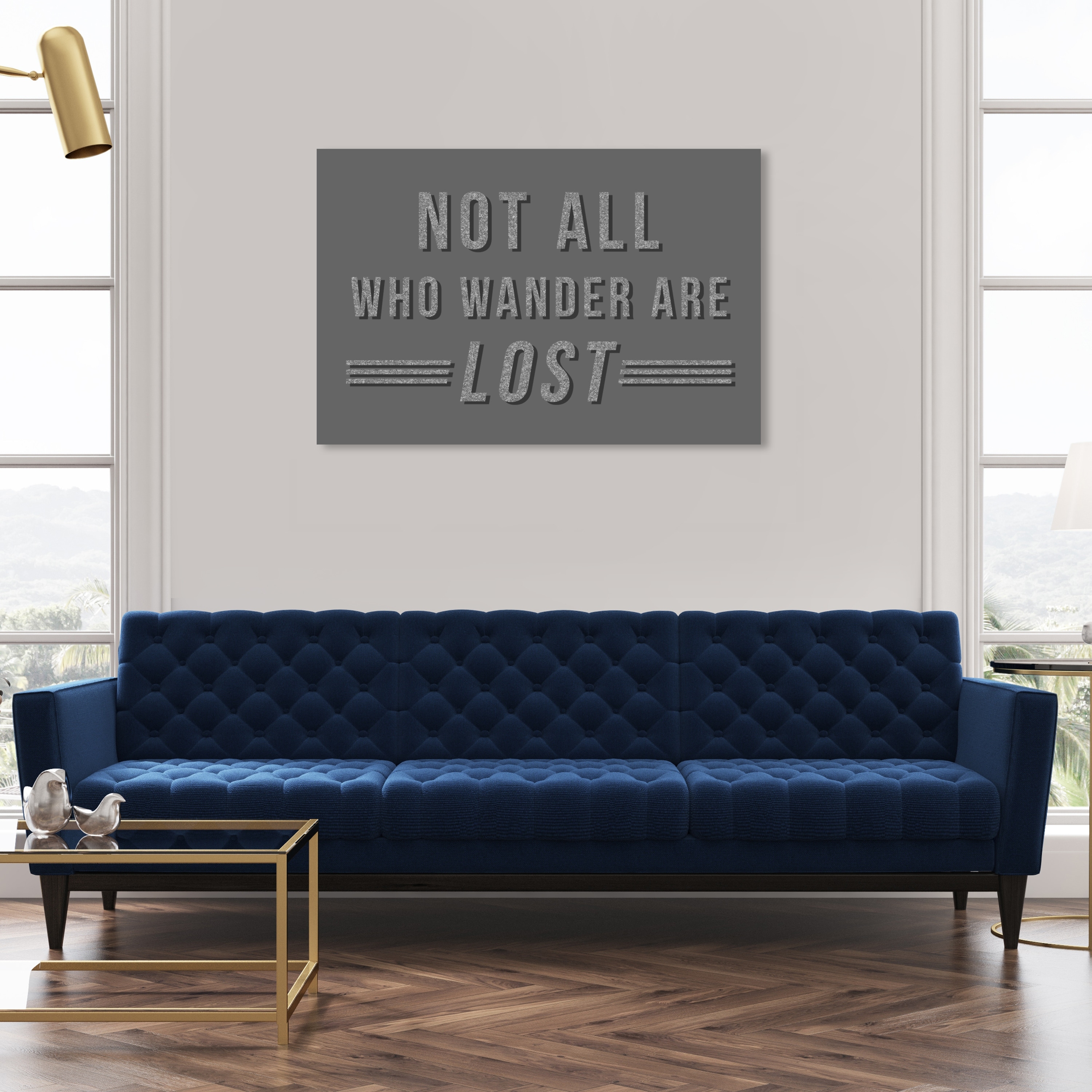 Oliver Gal undefinedNot All Who Wanderundefined Typography and Quotes Wall  Art Canvas Print Inspirational Quotes and Sayings Gray, Gray Overstock  32478932