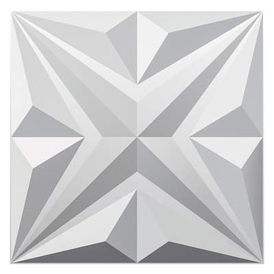 Art3d PVC 3D Wall Panel Diamond for Interior Wall Décor , 3D Textured Wall Panels, Pack of 12 Tiles