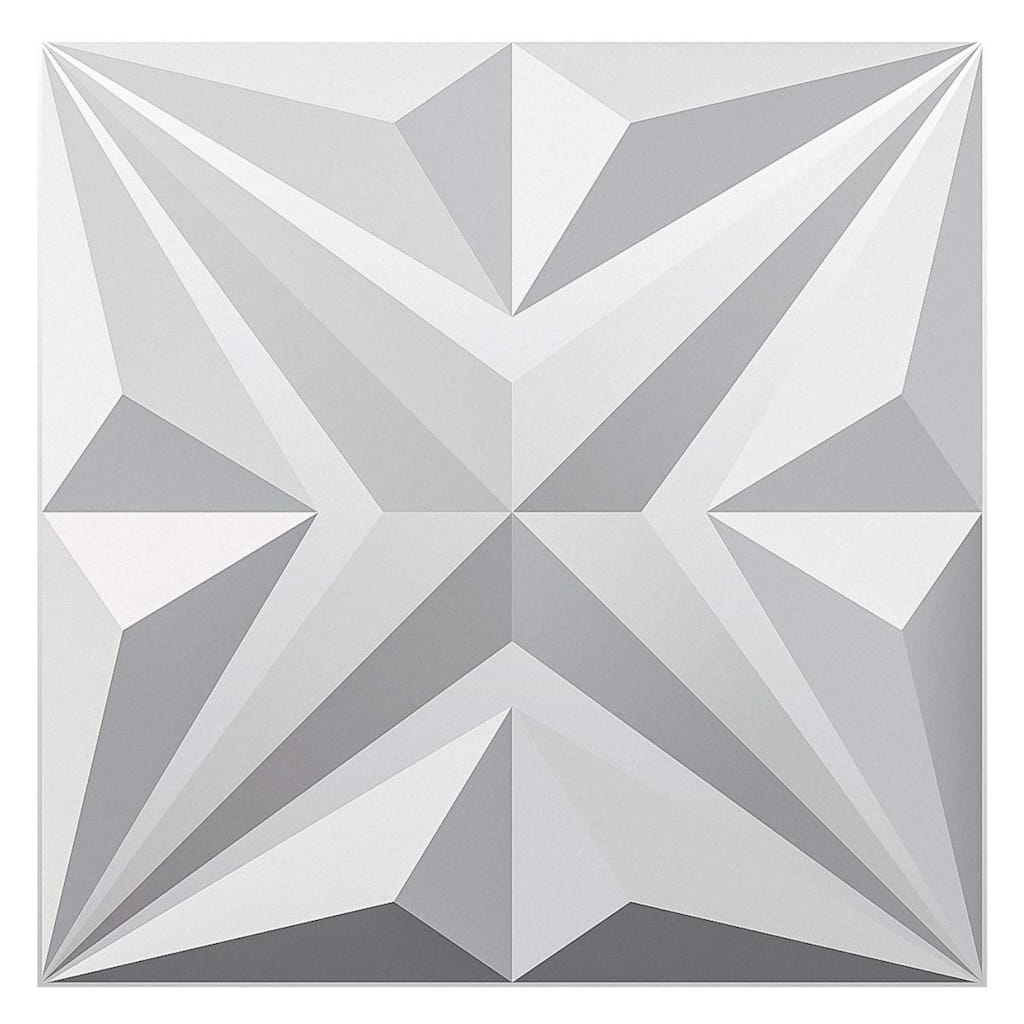 Art3d PVC 3D Wall Panel Diamond for Interior Wall Décor , 3D Textured Wall Panels, Pack of 12 Tiles
