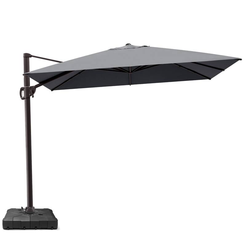 9 x 11 ft Patio Cantilever Offset Umbrella 360-degree Rotation with Base