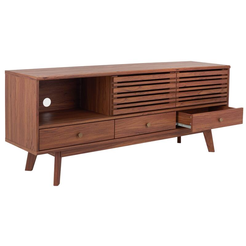SAFAVIEH Alatar 3-Drawer Entertainment TV Media Stand (65" Flatscreen TV) - 58.7 in. x 15.2 in. x 23.9 in.
