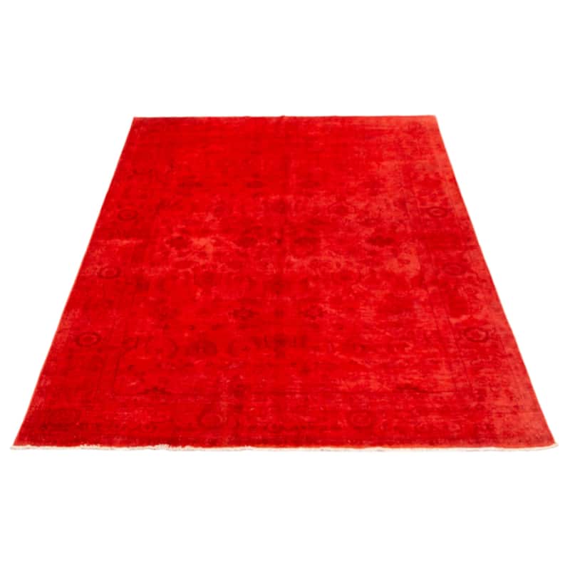ECARPETGALLERY Hand-knotted Vibrance Light Red Wool Rug - 6'1 x 8'6