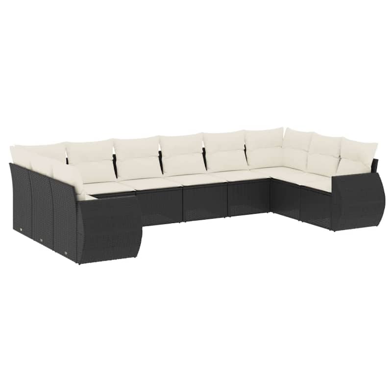 vidaXL Garden Sofa Set Black