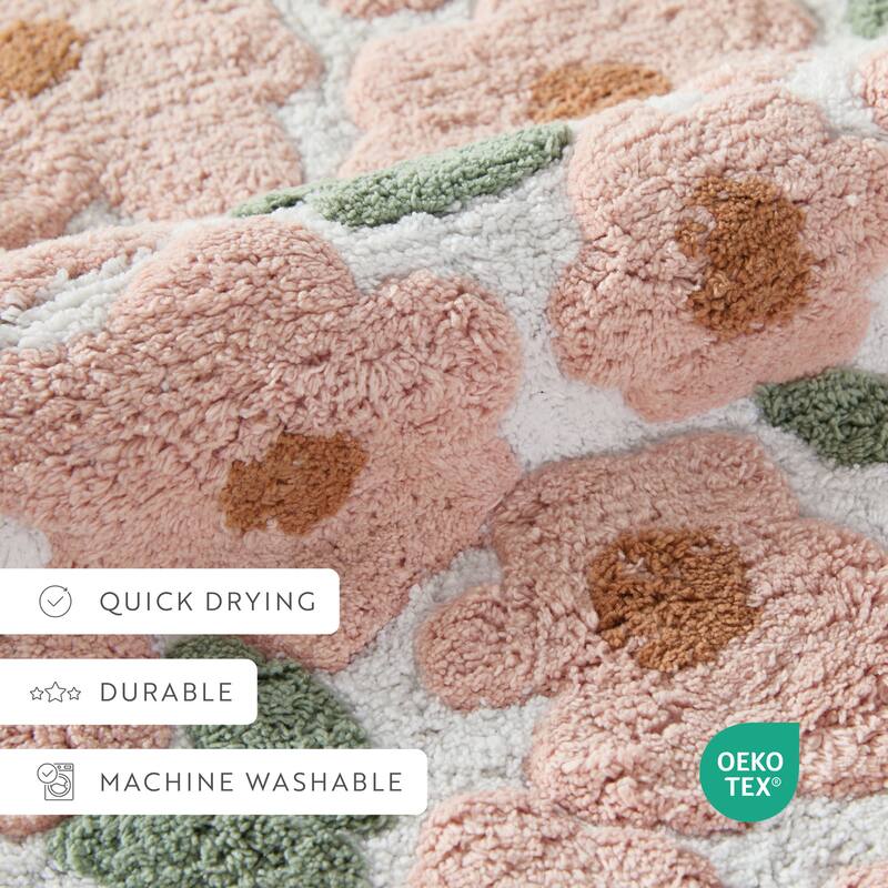 Becky Cameron 100% Cotton Floral Patterned Bath Mat