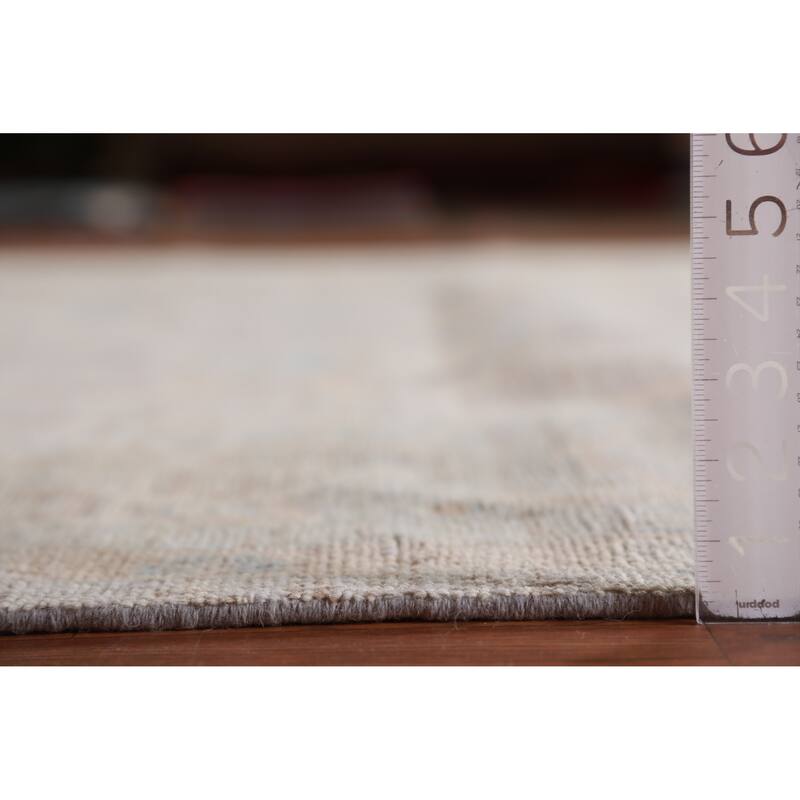 Hand Knotted Oriental 100% Wool Carpet Transitional All-Over Greys & Charcoal Oushak Area Rug - 13' 11'' X 10' 1''