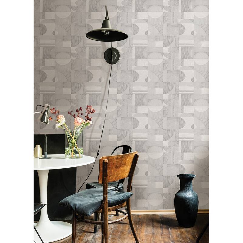 NuWallpaper Silver Margo Geometric Peel & Stick Wallpaper