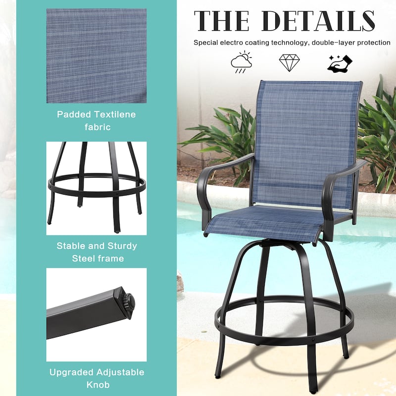 Futzca Patio Swivel Bar Bistro Set or Swivel Bar Stools