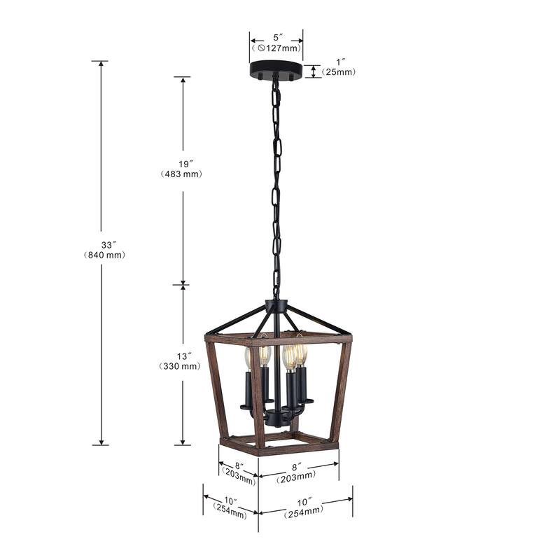 4 LT wood brush iron light, adjustble length