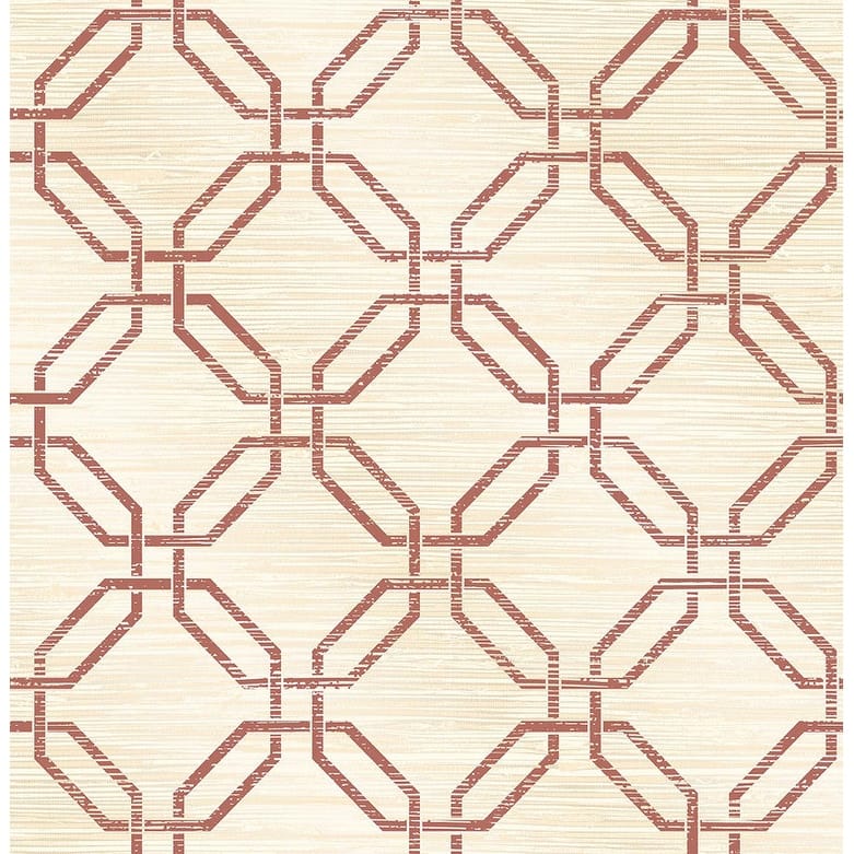 Brewster Phaius Burgundy Trellis Wallpaper - 20.5in x 396in x 0.025in