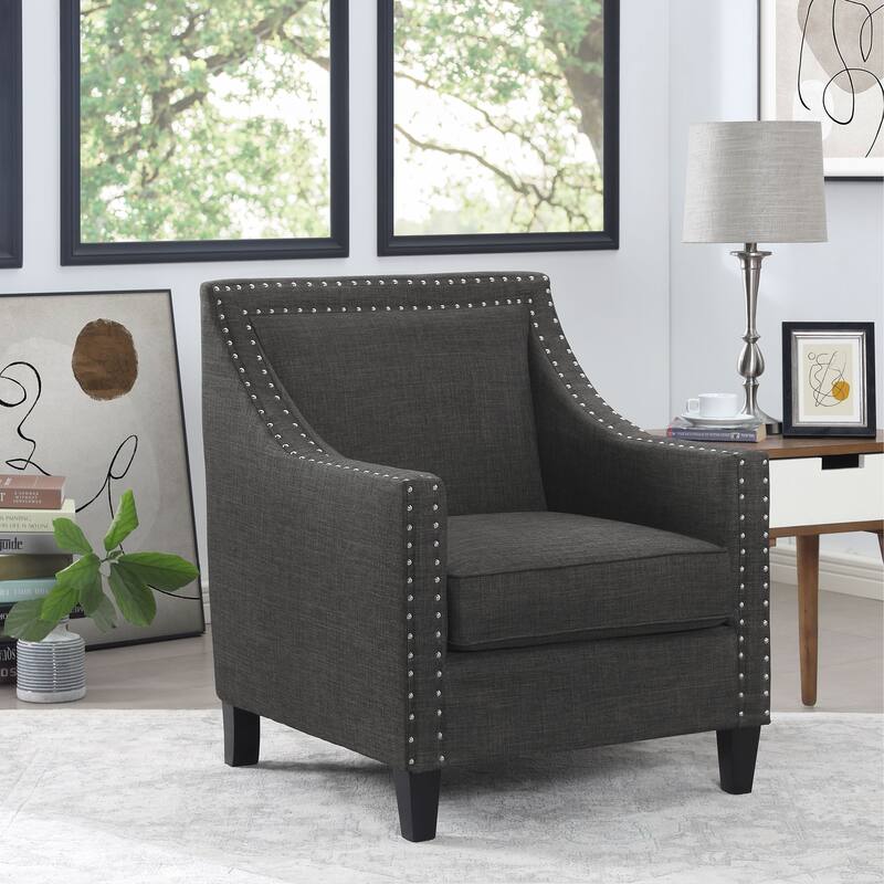 Erica Accent Armchair with Chrome Nailhead Trim