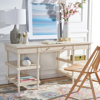 SAFAVIEH Lidie White Wash Desk.