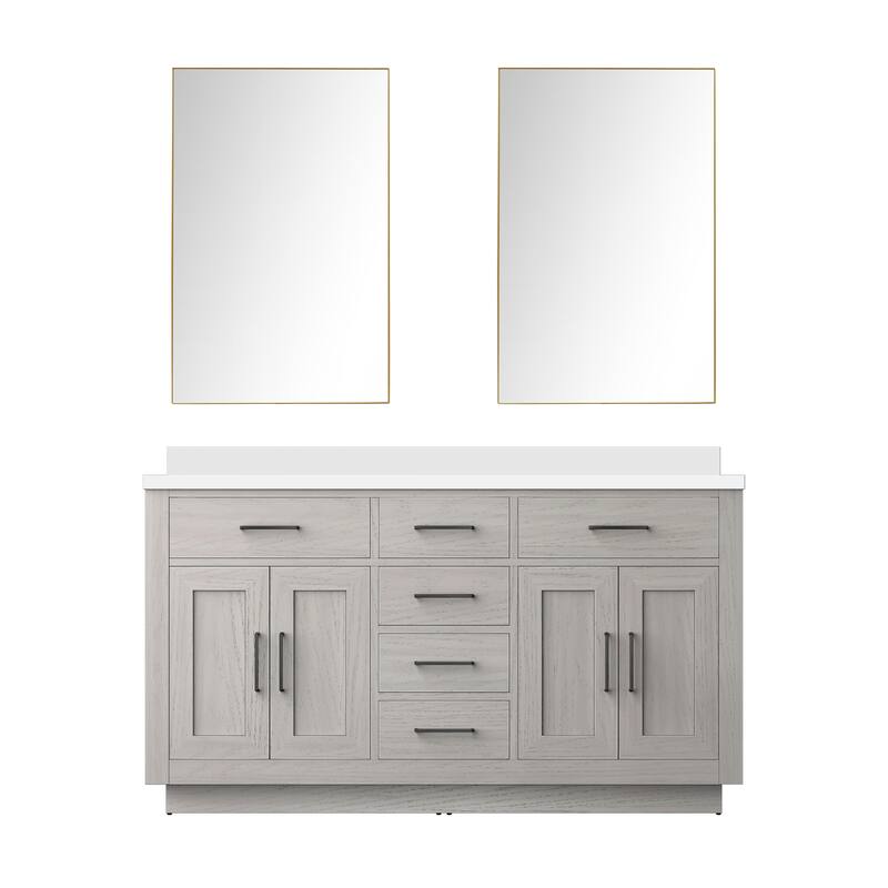 Abbey Bath Vanity with Cultured Marble Top, Sink and Mirror