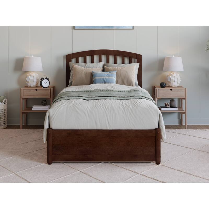 Lucia Platform Bed with Panel Footboard and Twin XL Trundle
