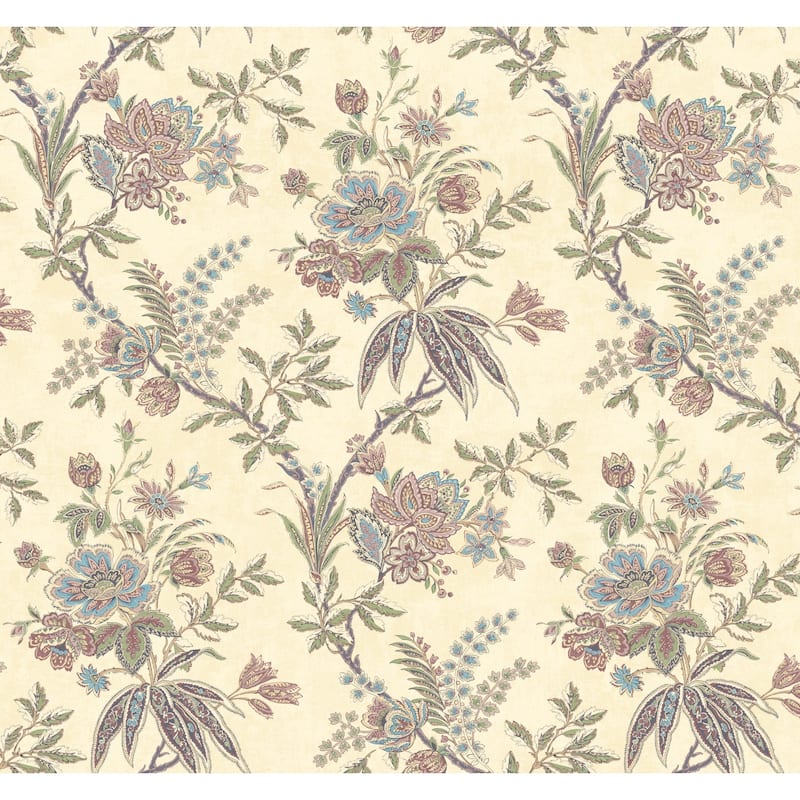 Seabrook Designs Granville Floral Trail Unpasted Wallpaper
