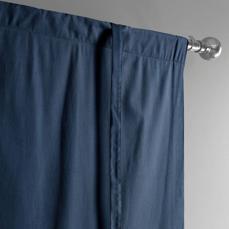 Exclusive Fabrics Solid Blackout Cotton Tie-Up Window Shade (1 Panel)