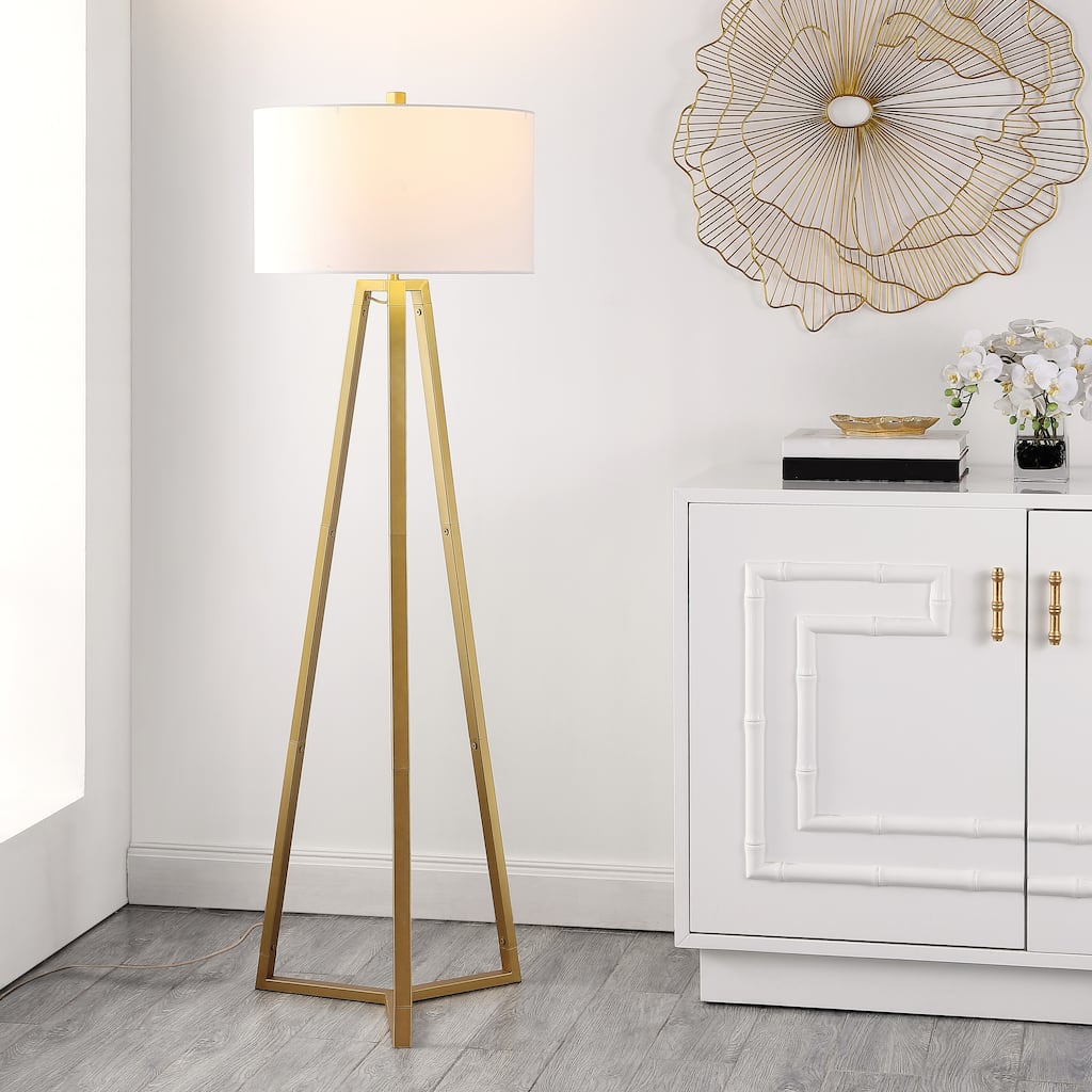 SAFAVIEH Lighting Darlene 64-inch Floor Lamp - 19" W x 19" D x 64" H - Gold - 19Wx19Dx64H